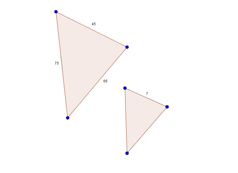 Triangle A Has Sides Of Lengths 75 45 And 66 Triangle B Is Similar To Triangle A And Has A 4643